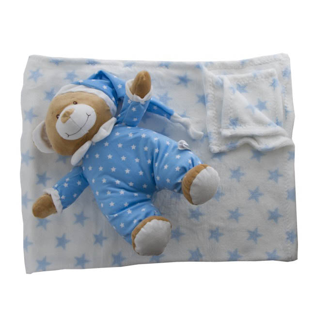 Starbright Teddy Bear Gift Pack Bear and Blanket Blue - Blooming Gorgeous