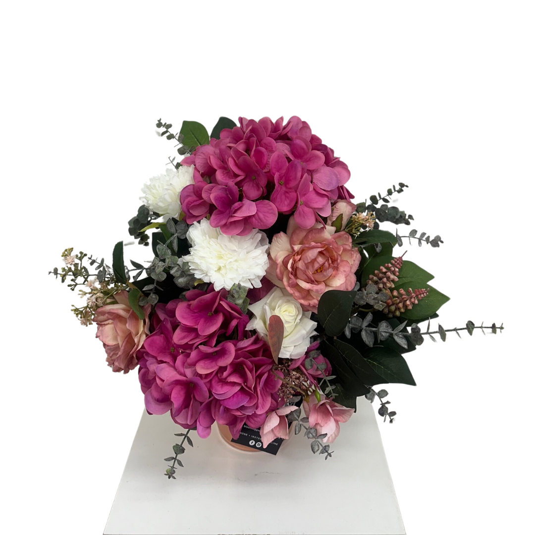 Blooming Gorgeous Pink Silks Pot