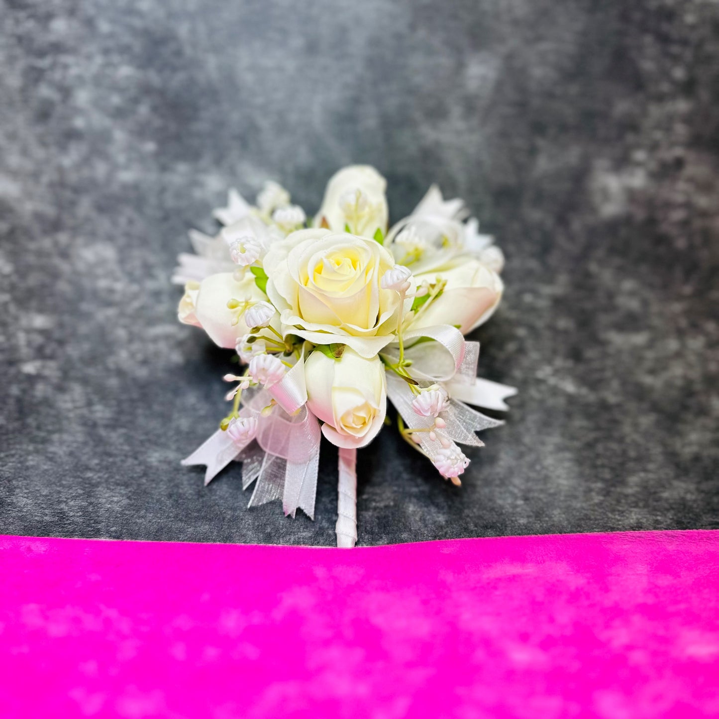 Silk Rose & Ribbon Pearl Boutonniere Blooming Gorgeous Formal