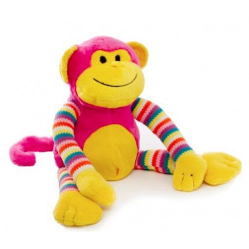 Milo Monkey Bright Striped Pink (38cmHT)