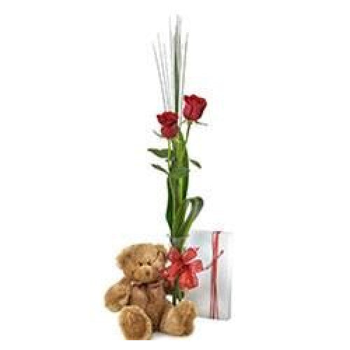 Sweet Things Blooming Gorgeous Valentine's Day Rose, Teddy and Chocolates