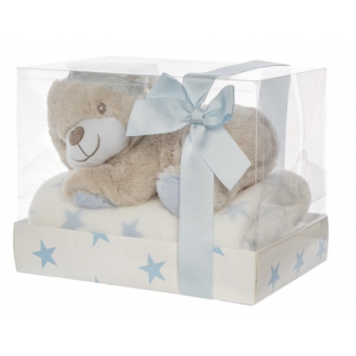 Liam Blue Teddy Bear Gift Pack (22cmHT)